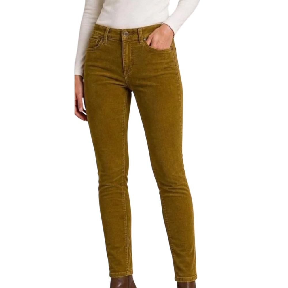 Cabi Jeans Size 6 Mustard Yellow Corduroy Skinny Pants Mid Rise Ginger Casual